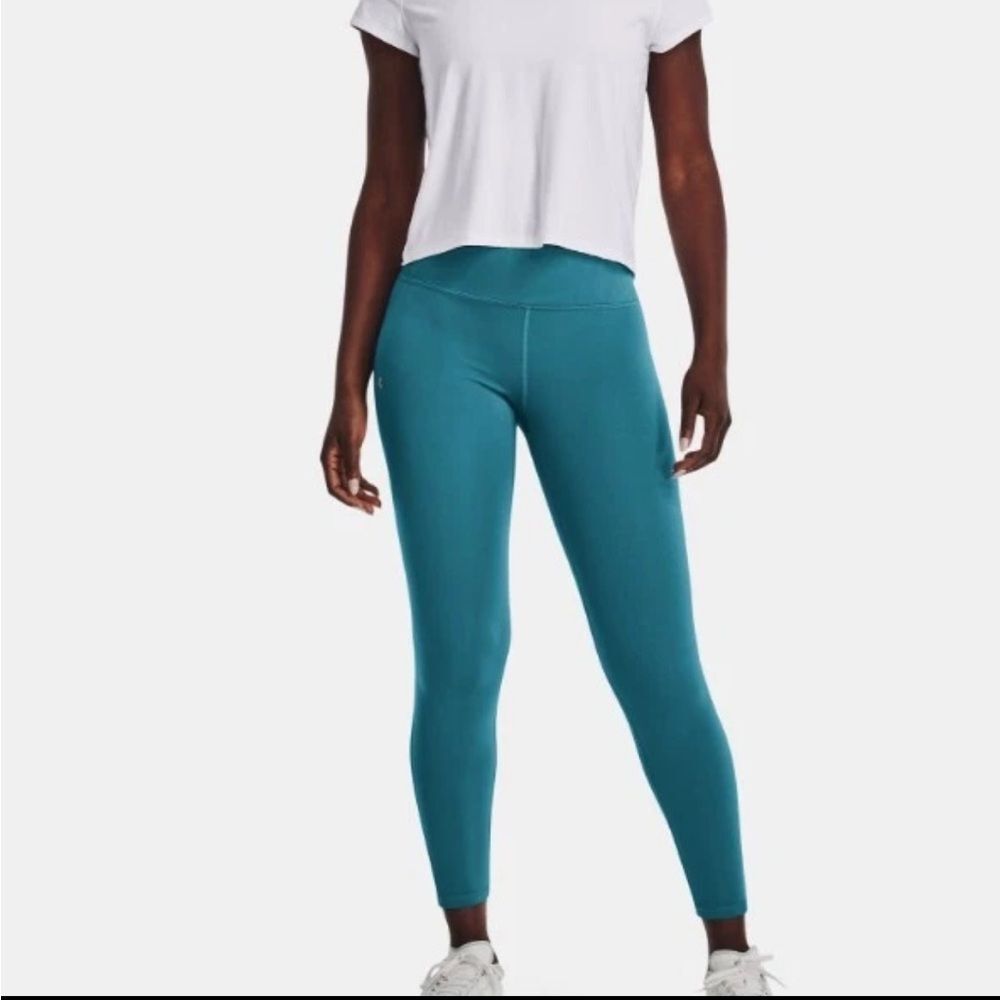 Under Armour Women's Teal Blue Green Leggings Size Small Breathelux Ankle Fit